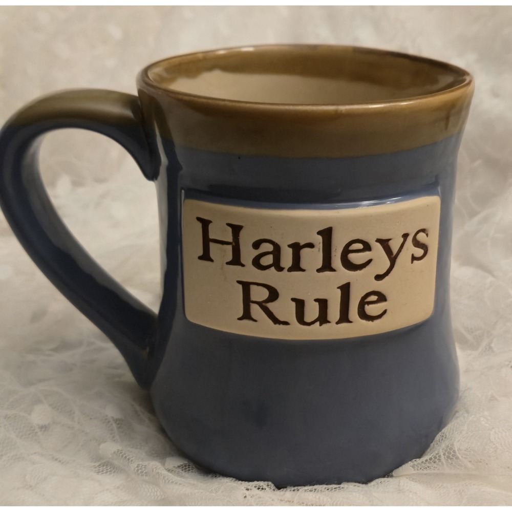 HARLEY'S RULE COFFEE MUG Tumbleweed Pottery COFFEE TEA CUP.  Art Deco